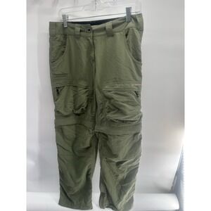 Exofficio Convertible Women's 4 Pants Nylon Green Cargo Pocket Utility Outdoor‎